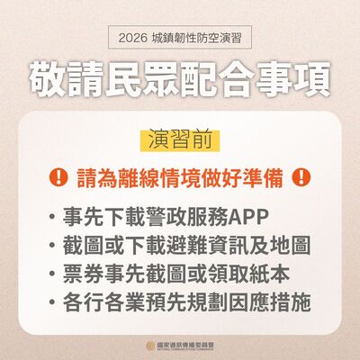 2026城鎮韌性民眾配合事項-演習前圖片